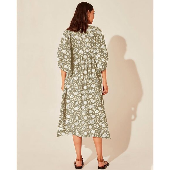 Women’s Floral Summer Dress Rayon Loose A-Line Casual Boho Beach Wear - Picture 6 of 6